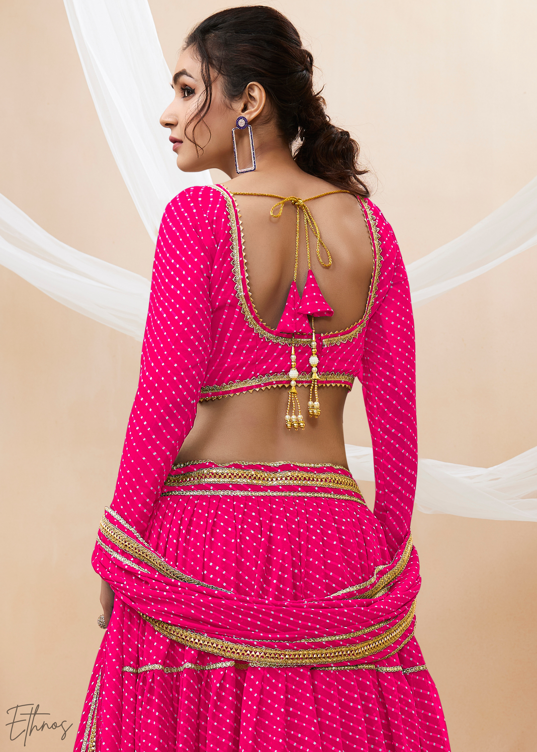 Fuchsia Pink Georgette Lehenga Choli