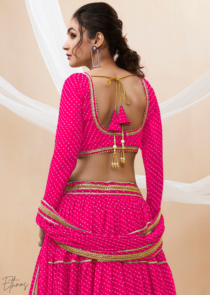 Fuchsia Pink Georgette Lehenga Choli
