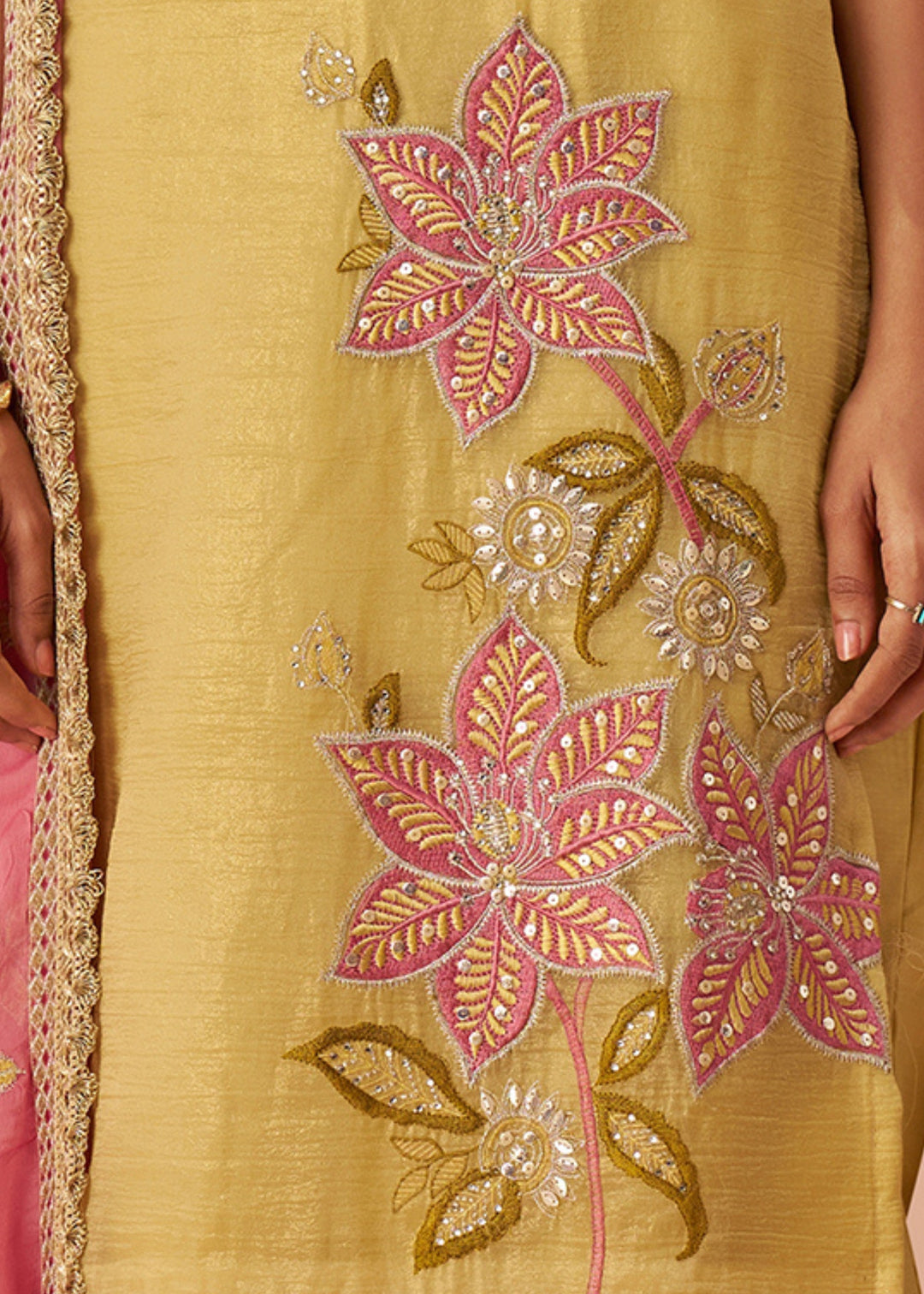 Tuscany Yellow Embroidered Silk Salwar Suit