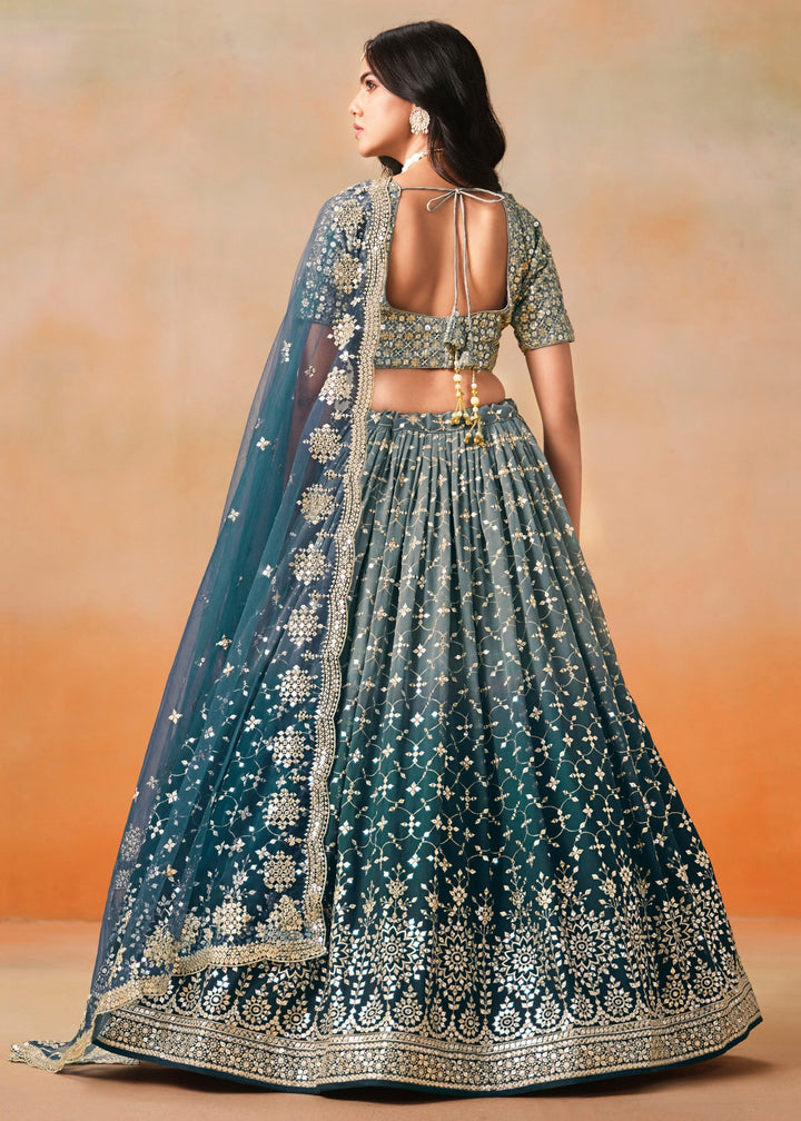 Dove Blue Georgette Lehenga Choli