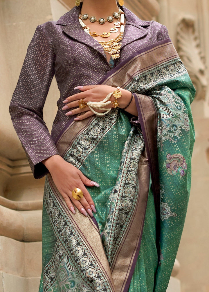 Jade Green Poly Viscose Silk Saree