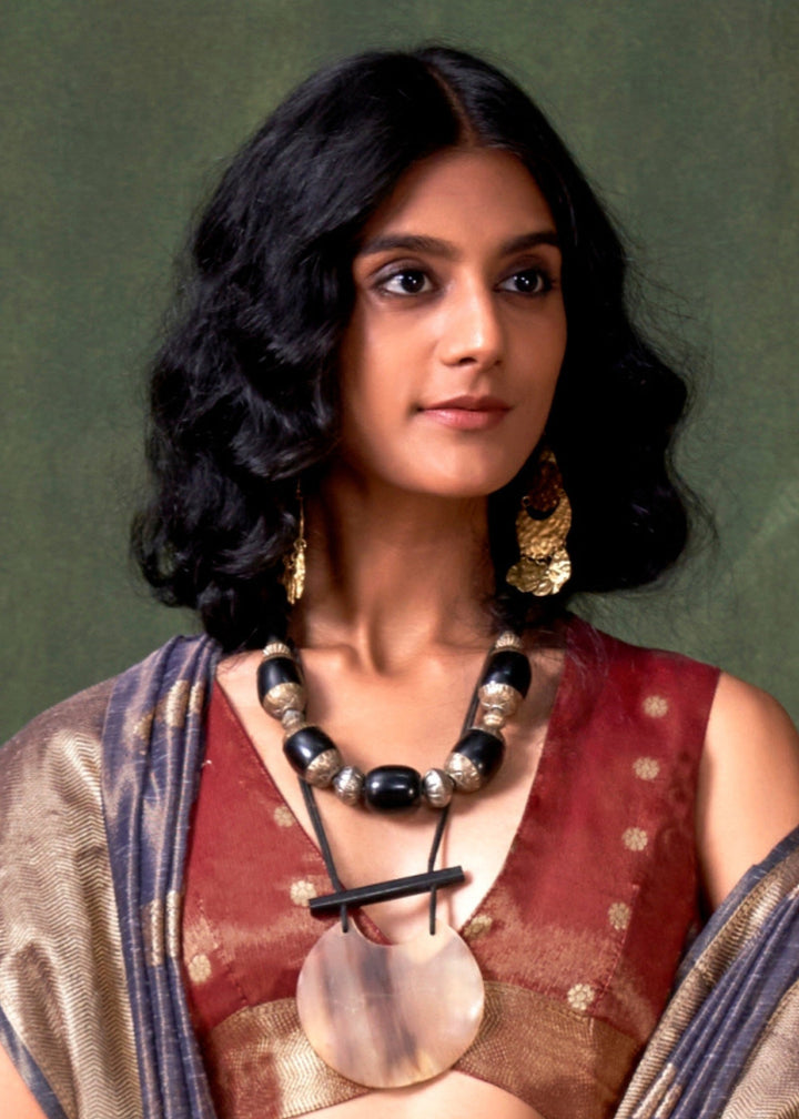 Purpleish Paithani Tissue Silk Saree With Zari Work