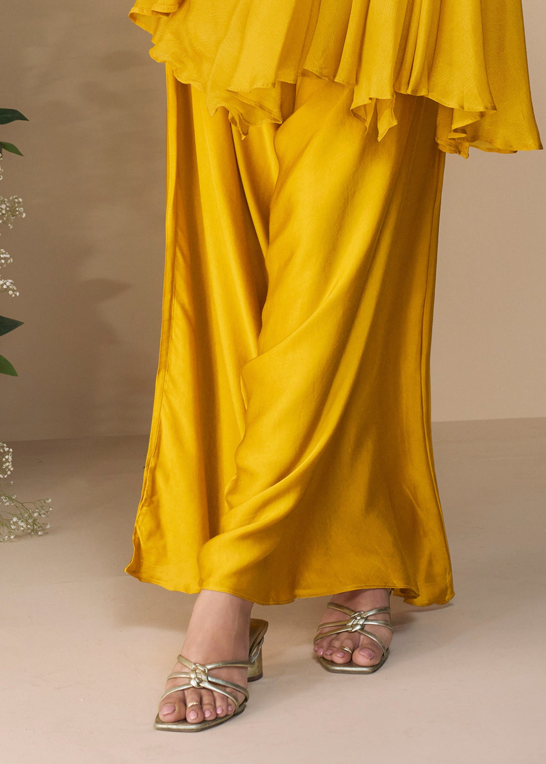 Mustard Yellow Premium Chinon Silk Kurta with Pant