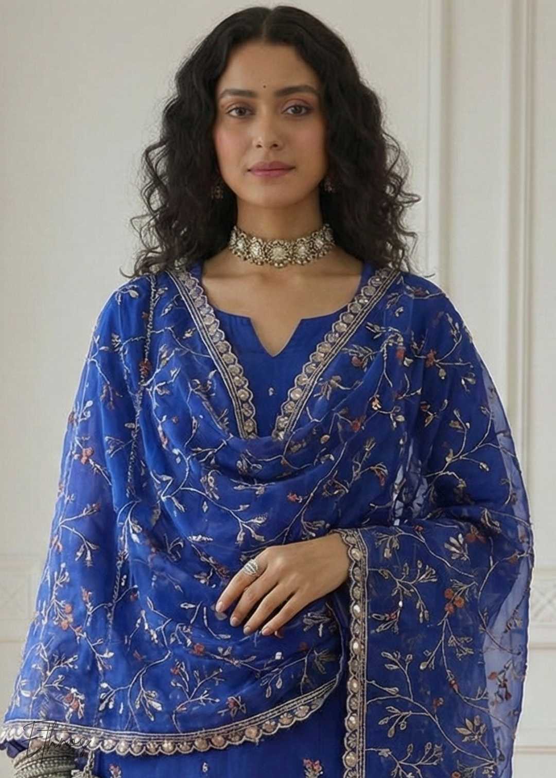 Royal Blue Organza Salwar Suit