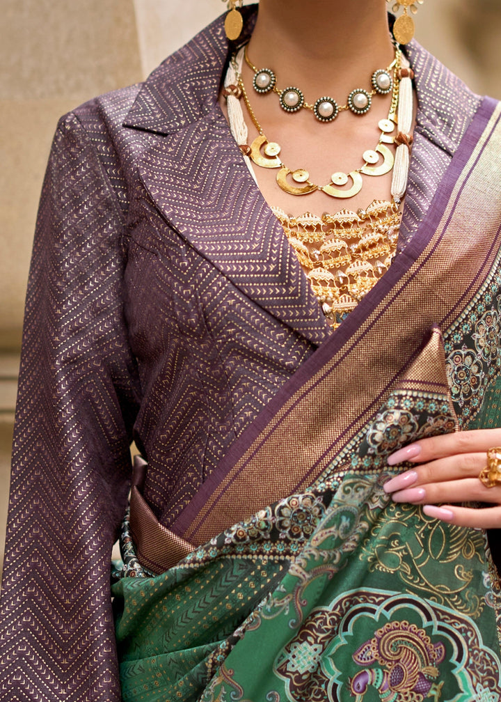 Jade Green Poly Viscose Silk Saree