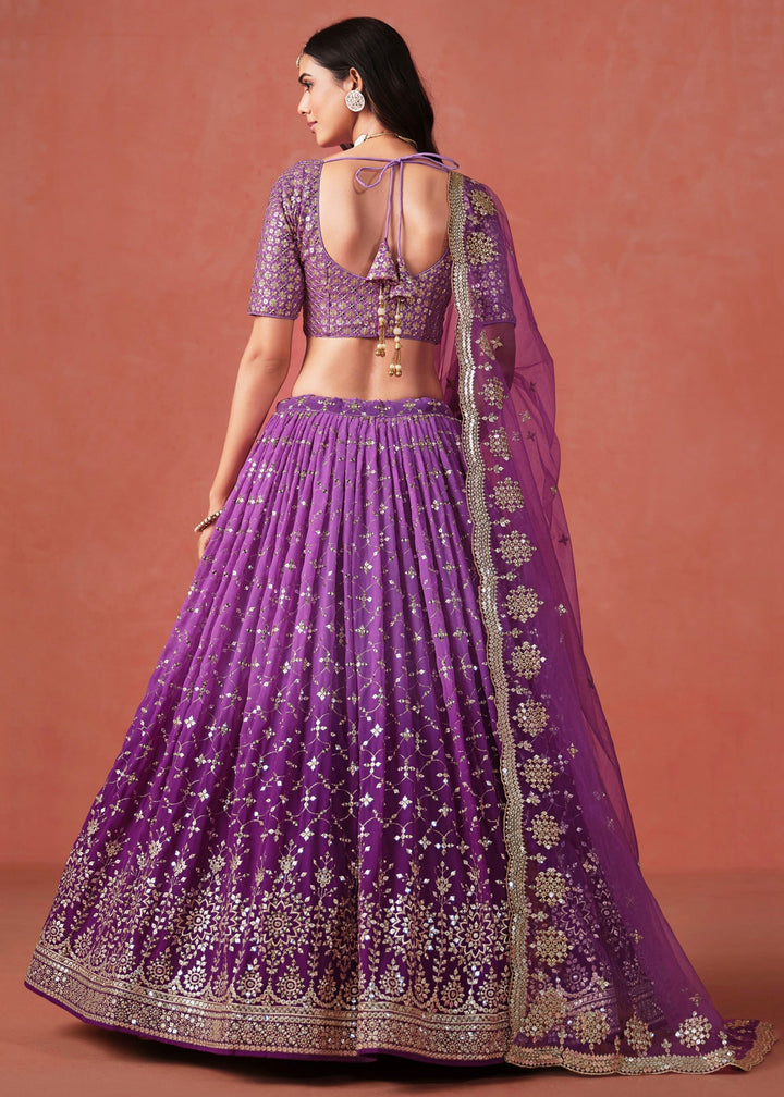 Purple Georgette Lehenga Choli
