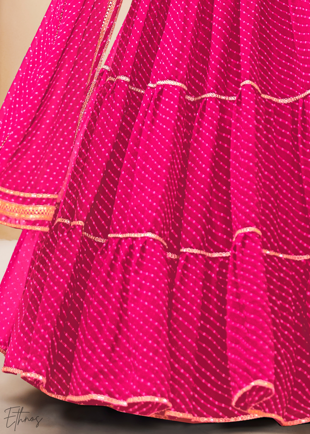 Fuchsia Pink Georgette Lehenga Choli