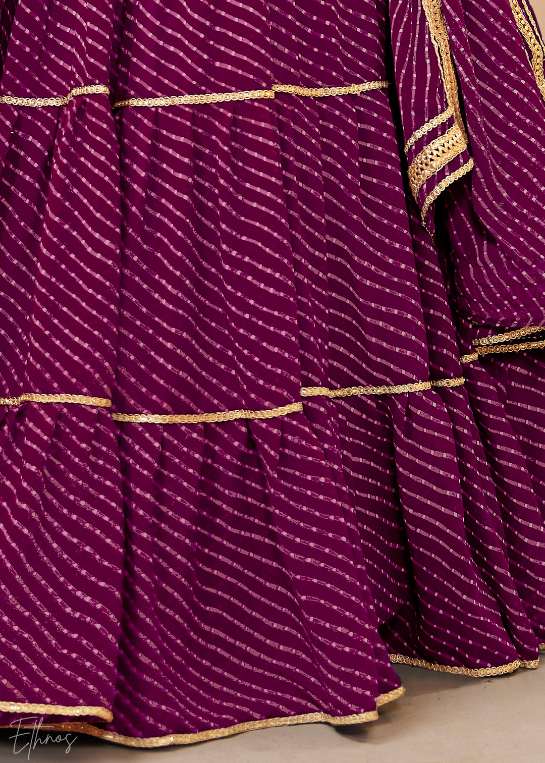 Damson Purple Georgette Lehenga Choli