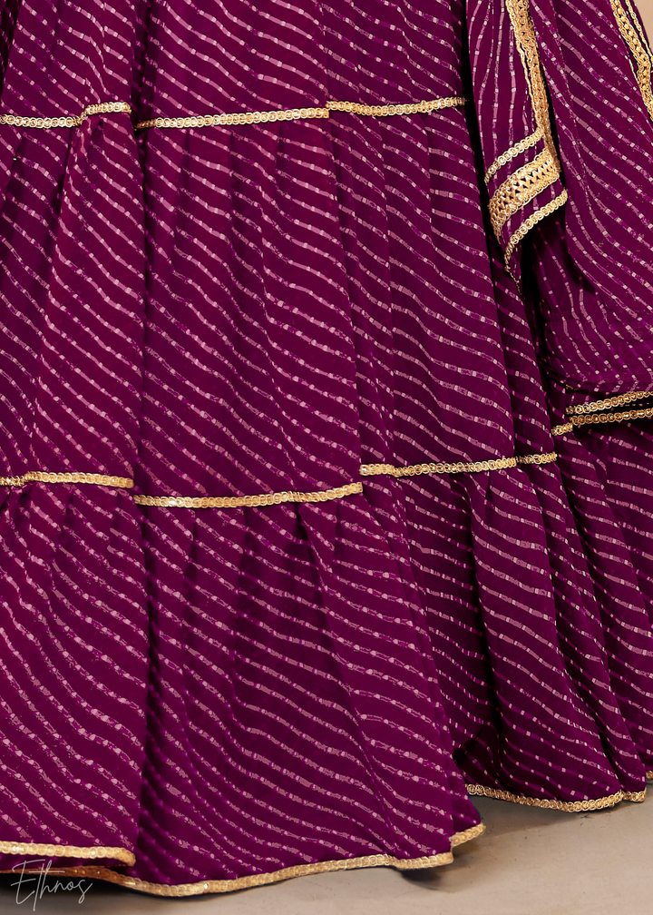 Damson Purple Georgette Lehenga Choli