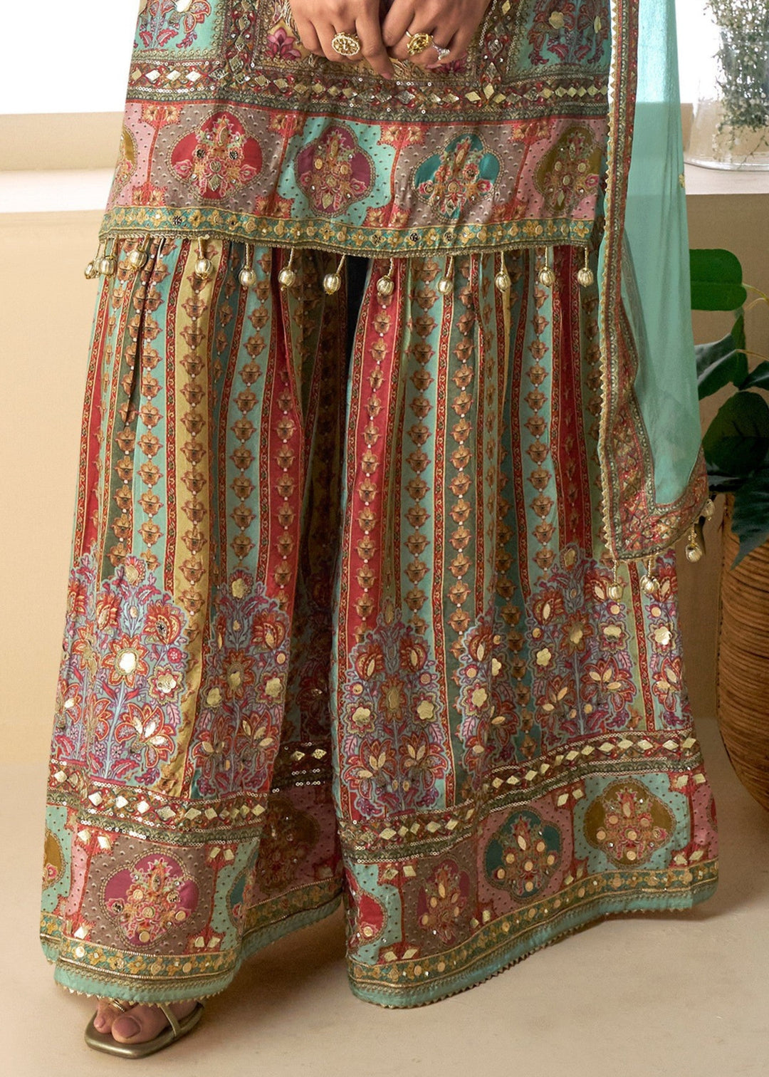 Pistachio Green Viscose Crepe Silk Salwar Suit : Top Pick