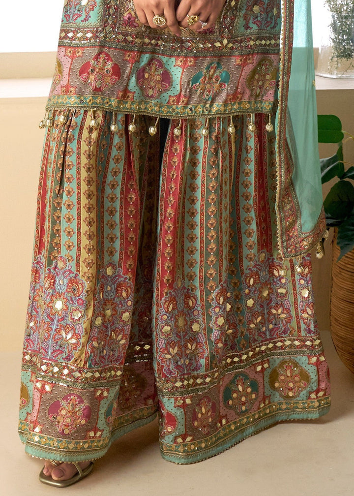 Pistachio Green Viscose Crepe Silk Salwar Suit : Top Pick