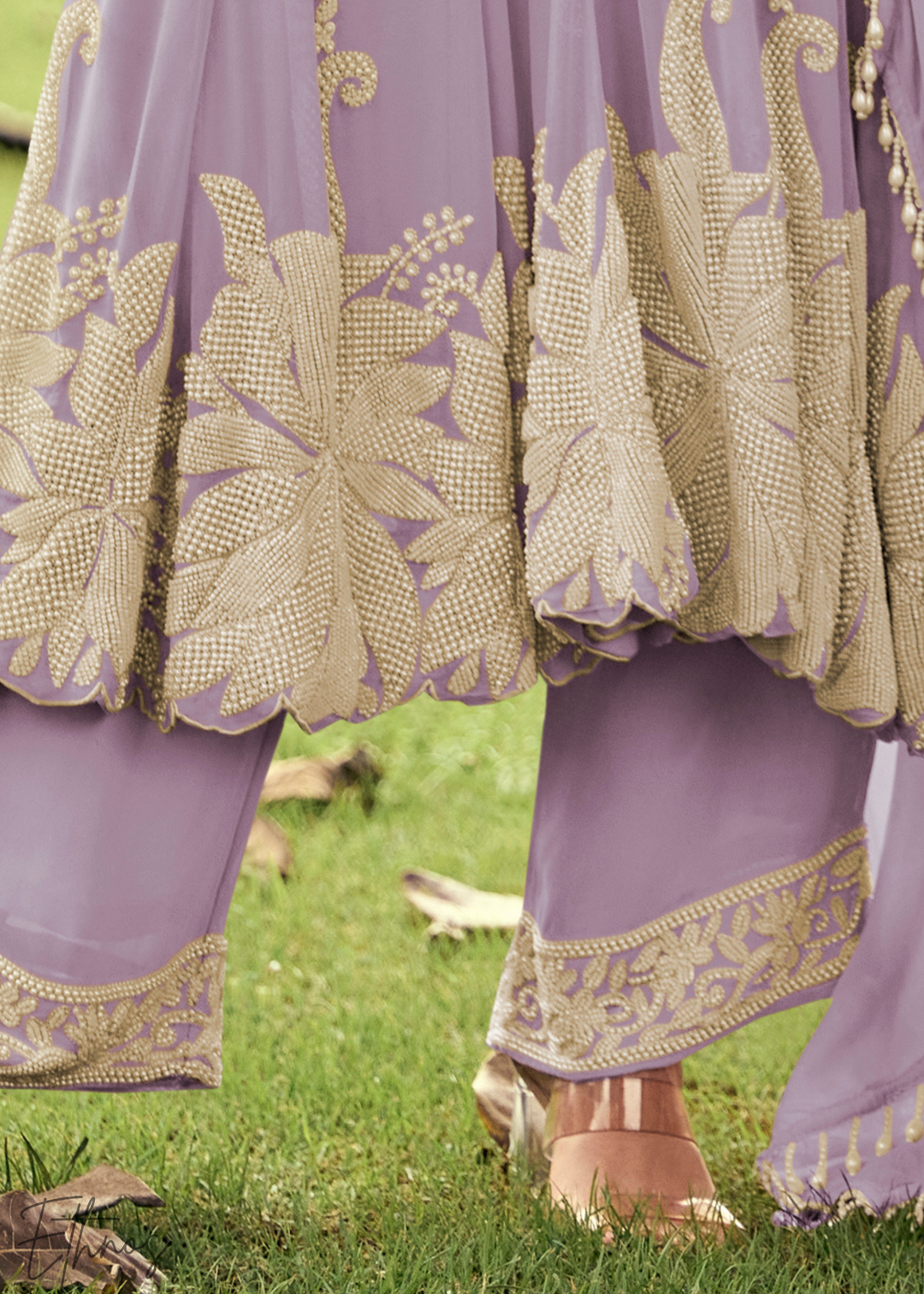 Lilac Purple Georgette Anarkali Suit