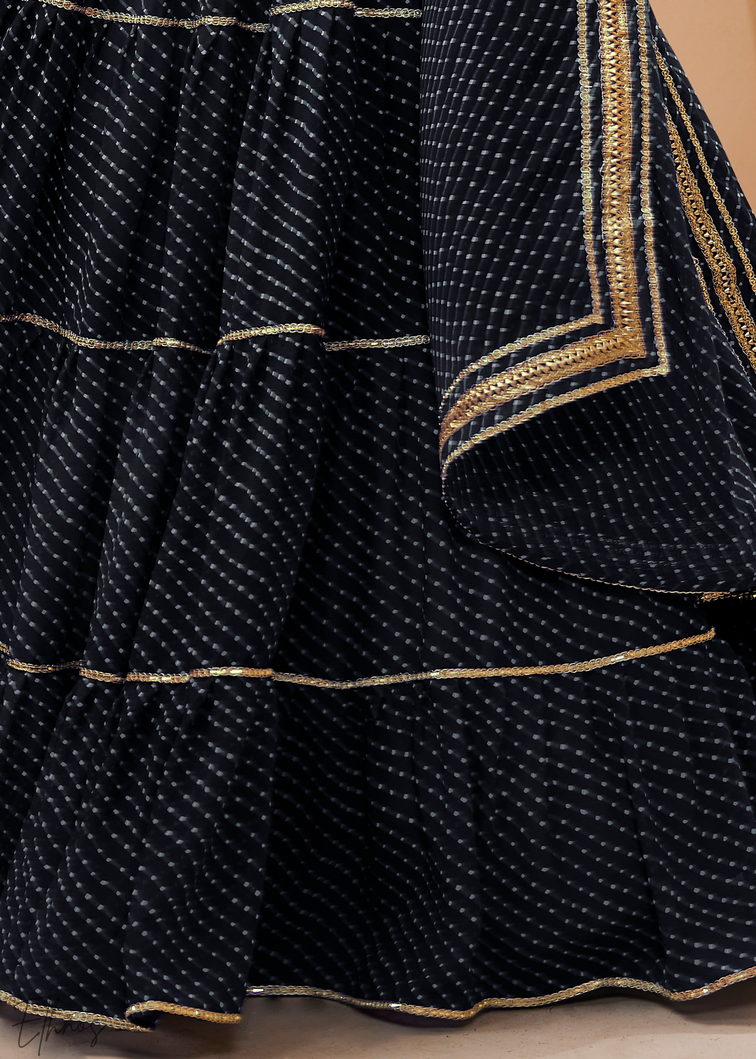Obsidian Black Georgette Lehenga Choli