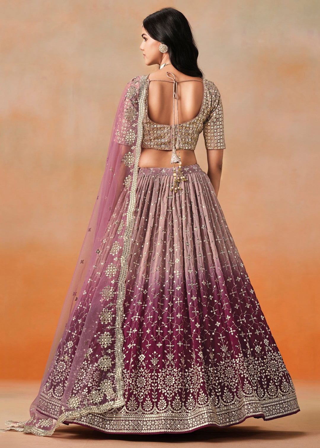 Maroon Georgette Lehenga Choli