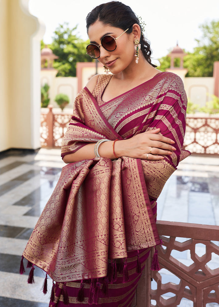 Jam Purple Leheriya Georgette Saree