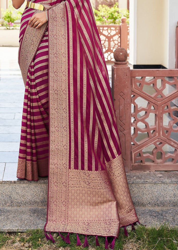 Jam Purple Leheriya Georgette Saree