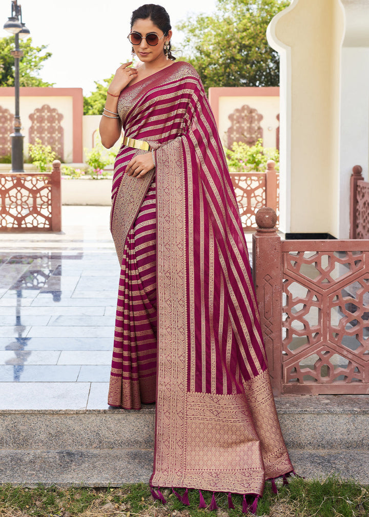 Jam Purple Leheriya Georgette Saree