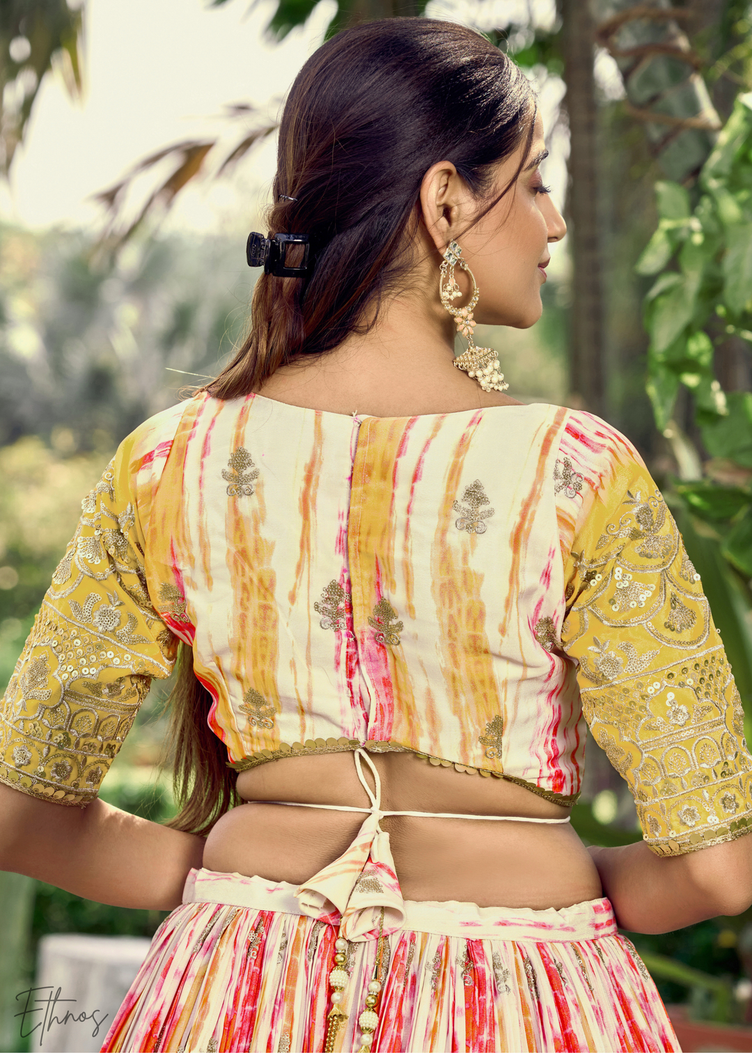 Buttercup Yellow Chinon Silk Lehenga Choli