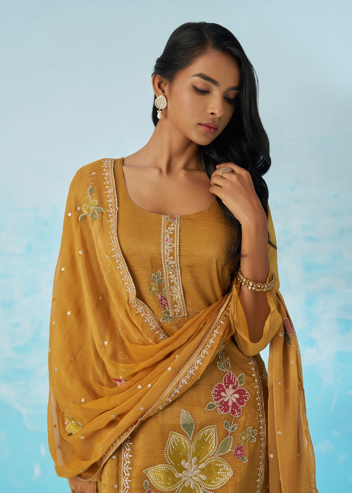 Mustard Yellow Salwar Suit With Dupatta