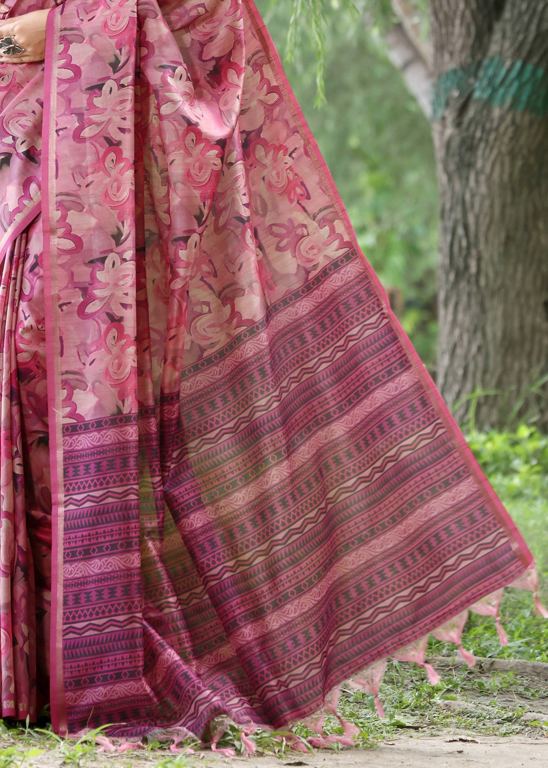 Rani Printed Cotton Silk Saree