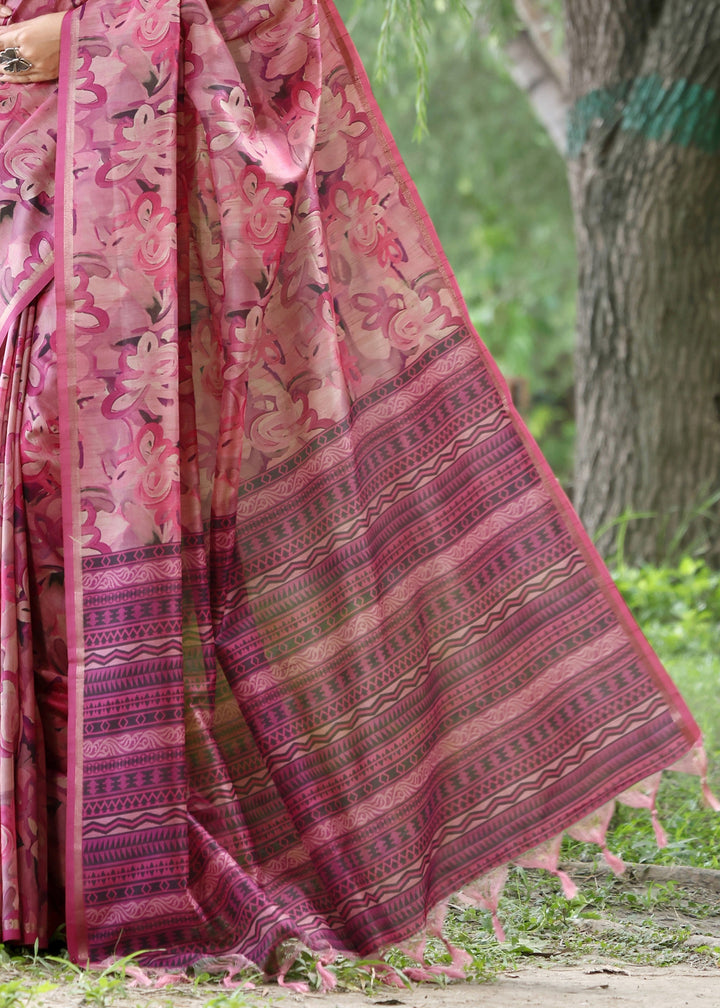Rani Printed Cotton Silk Saree