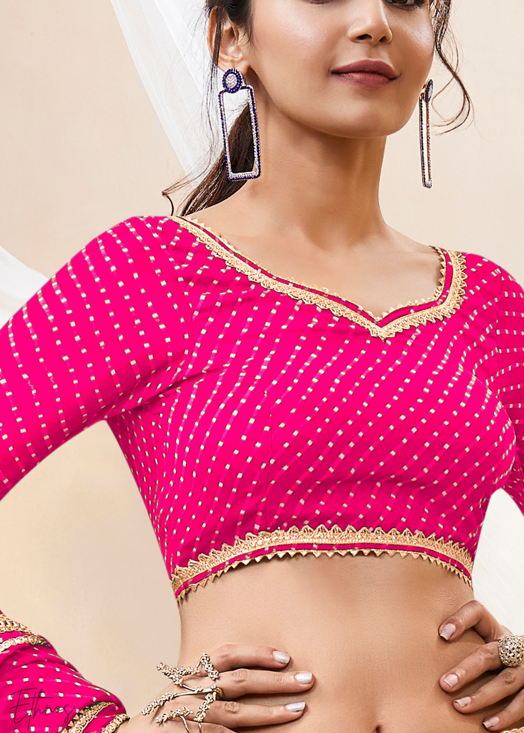 Fuchsia Pink Georgette Lehenga Choli