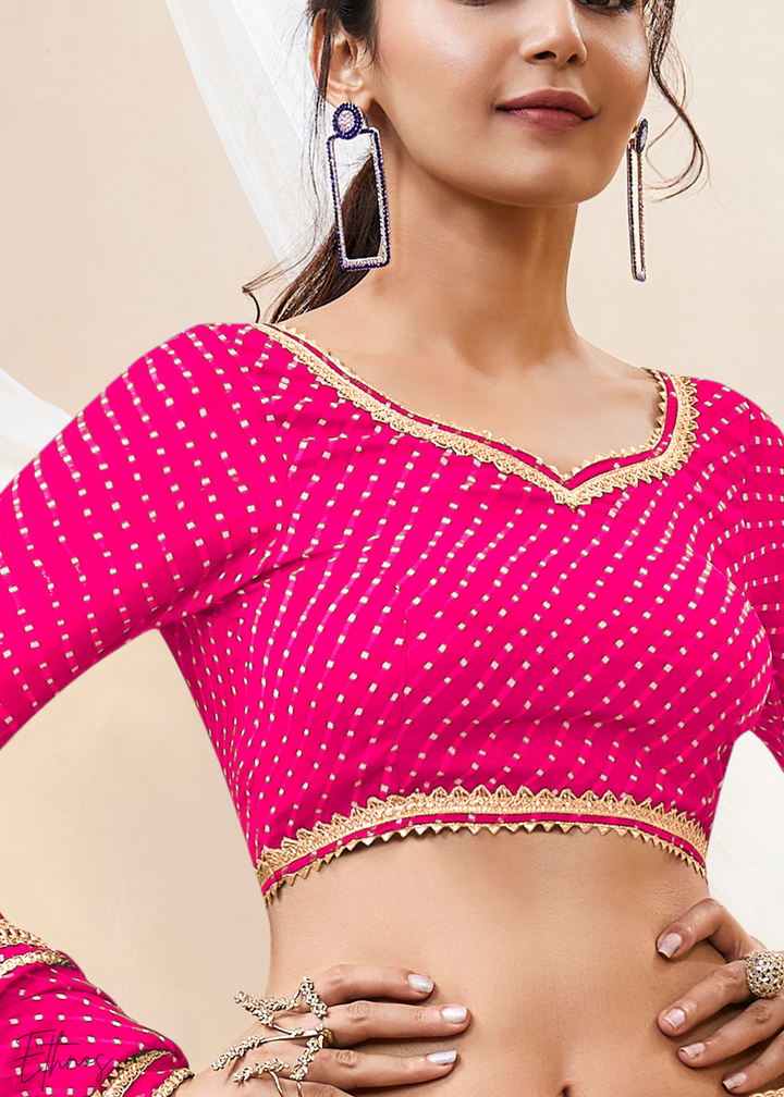Fuchsia Pink Georgette Lehenga Choli