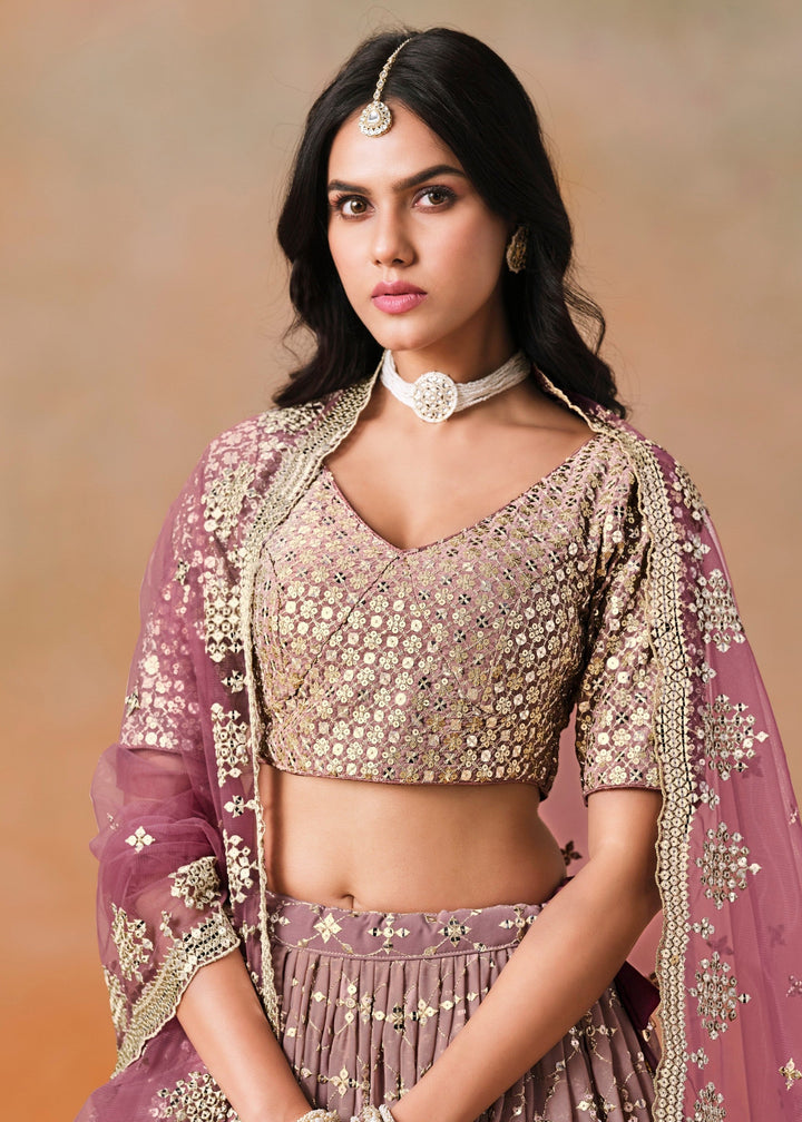 Maroon Georgette Lehenga Choli