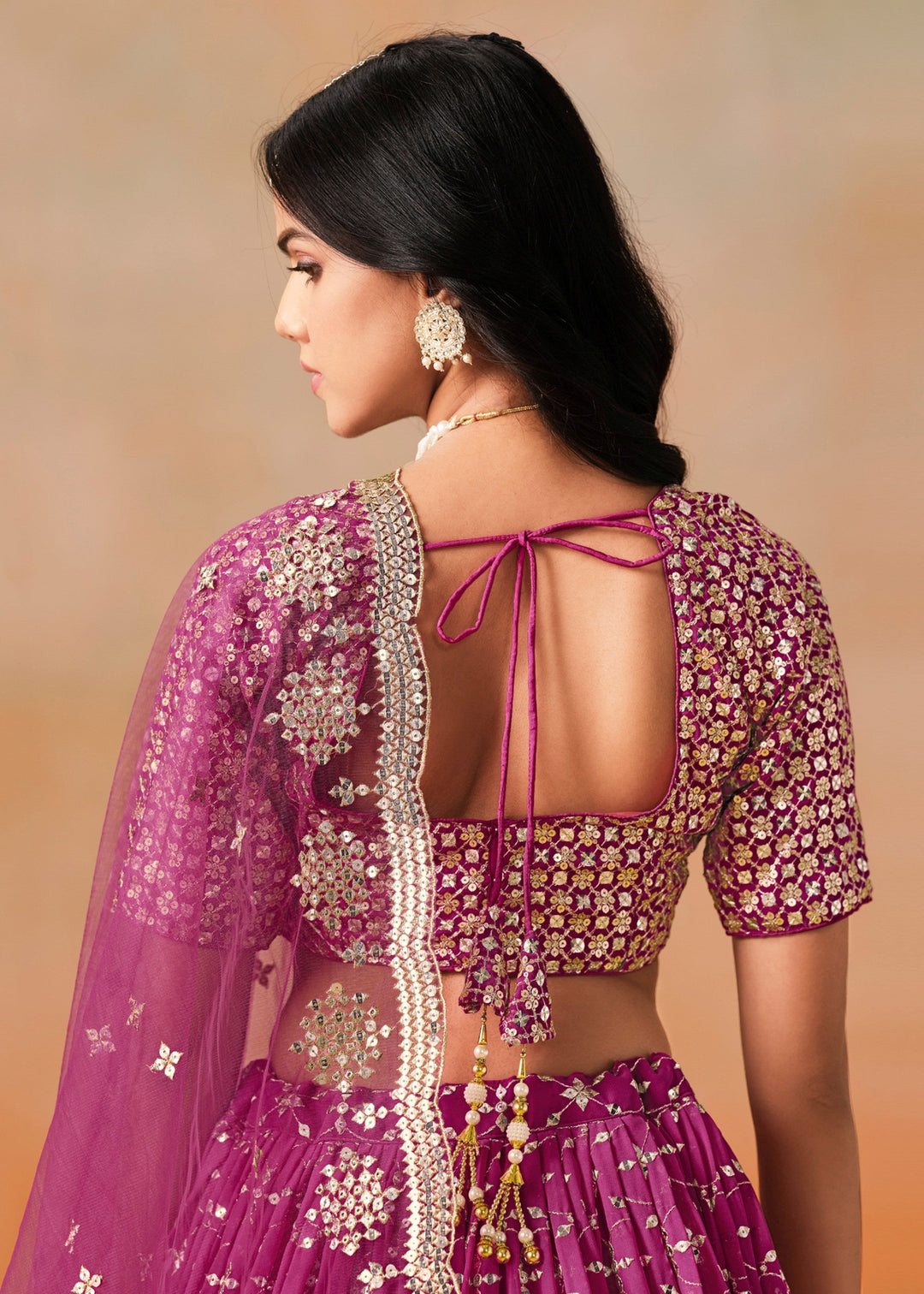 Red Pink Georgette Lehenga Choli