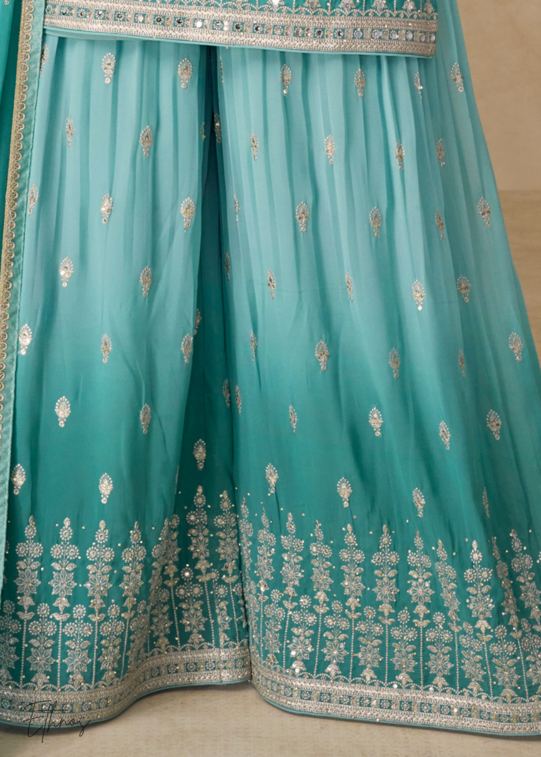 Aqua Blue Georgette Salwar Suit