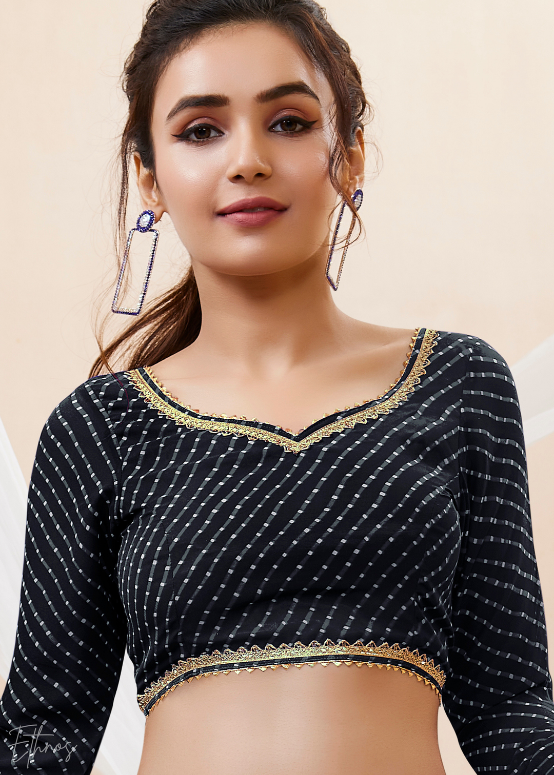 Obsidian Black Georgette Lehenga Choli