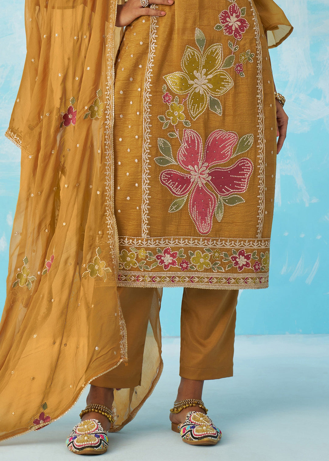 Mustard Yellow Salwar Suit With Dupatta