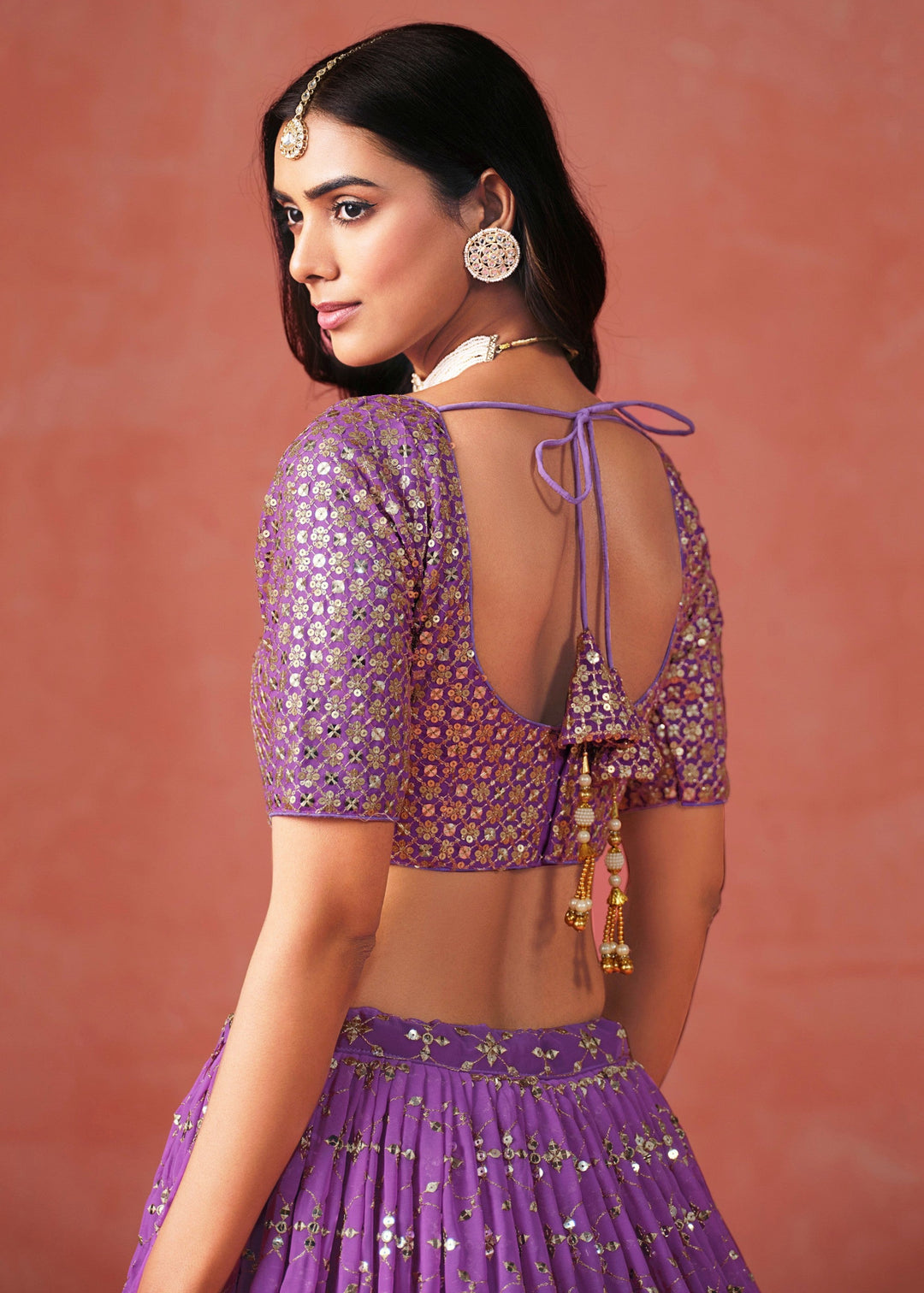 Purple Georgette Lehenga Choli