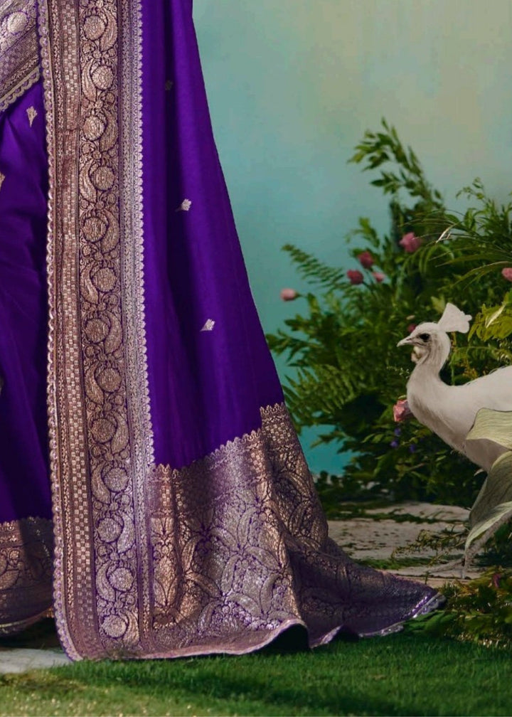 Royal Purple Viscose Dola Silk Saree