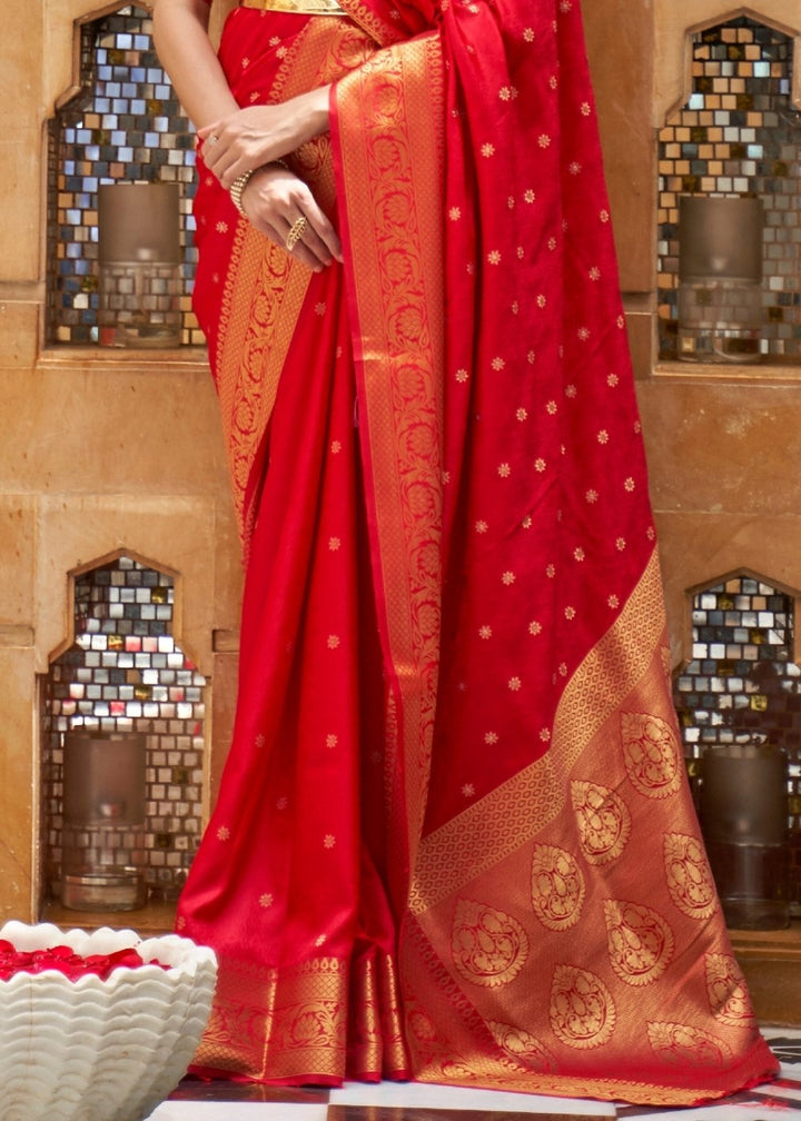 Crimson Red Woven Kanjivaram Silk Saree : Top Pick