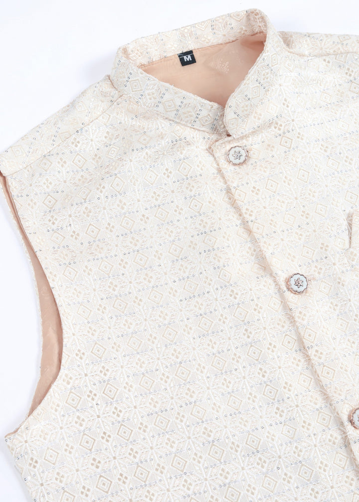 White Mens Wear Koti Style with Kurta and Pajama