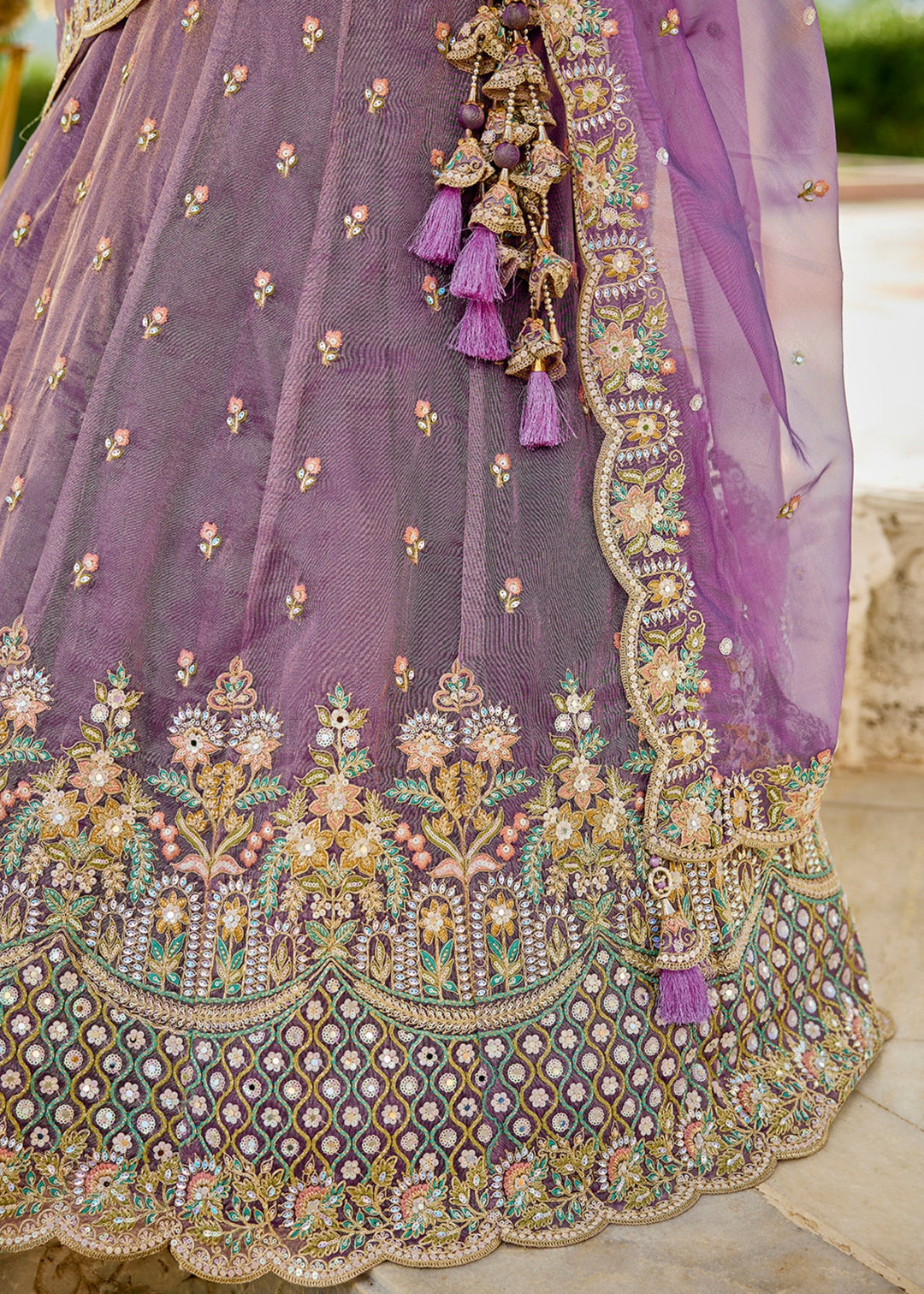 Purple Satin Silk Lehenga Choli