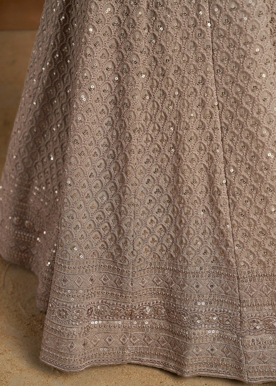 Grey Georgette Lehenga With Dupatta