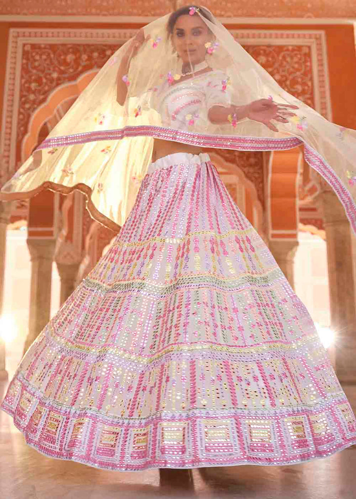 Pearl White Organza Lehenga Choli