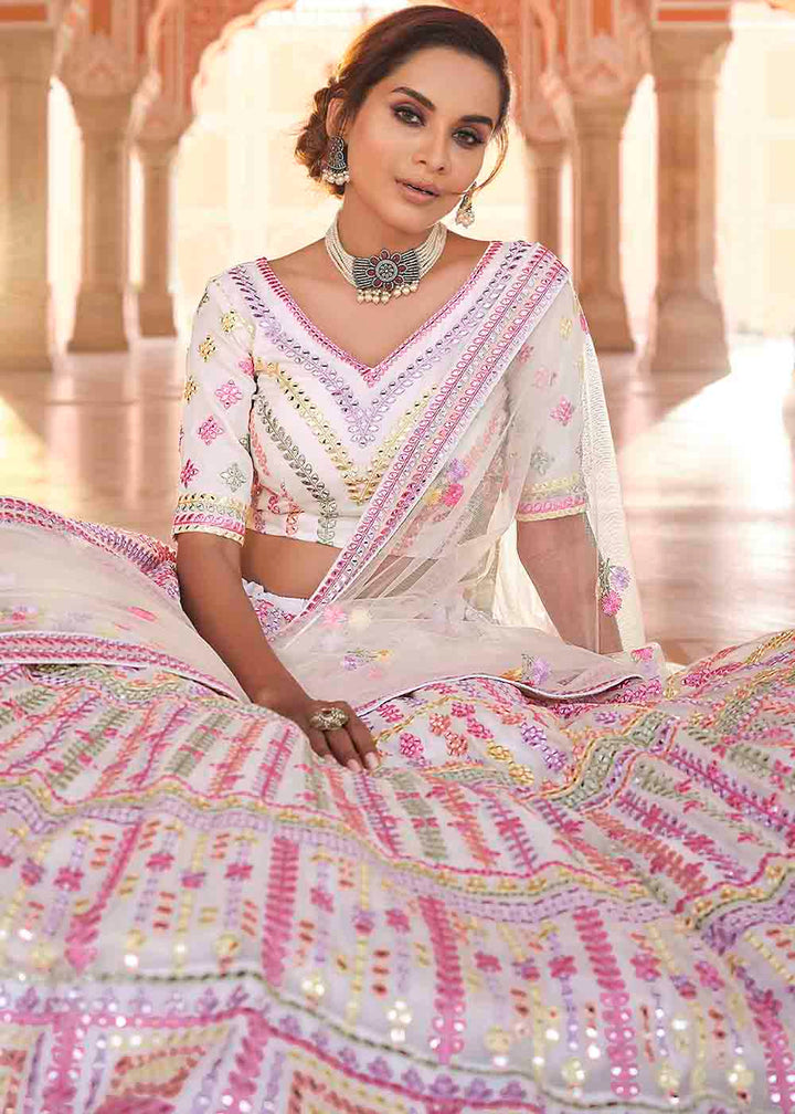 Pearl White Organza Lehenga Choli