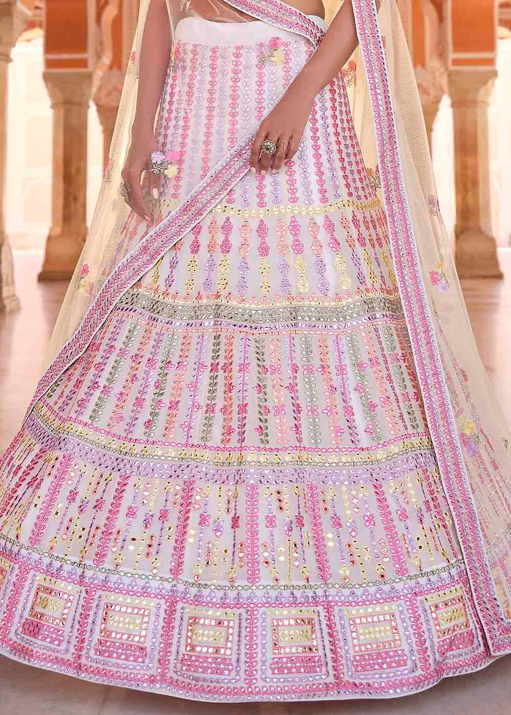 Pearl White Organza Lehenga Choli