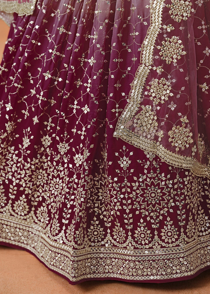 Maroon Georgette Lehenga Choli