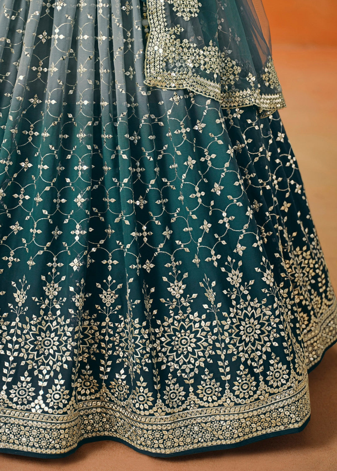 Dove Blue Georgette Lehenga Choli
