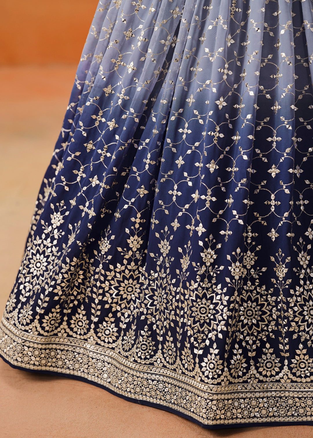 Navy Blue Georgette Lehenga Choli