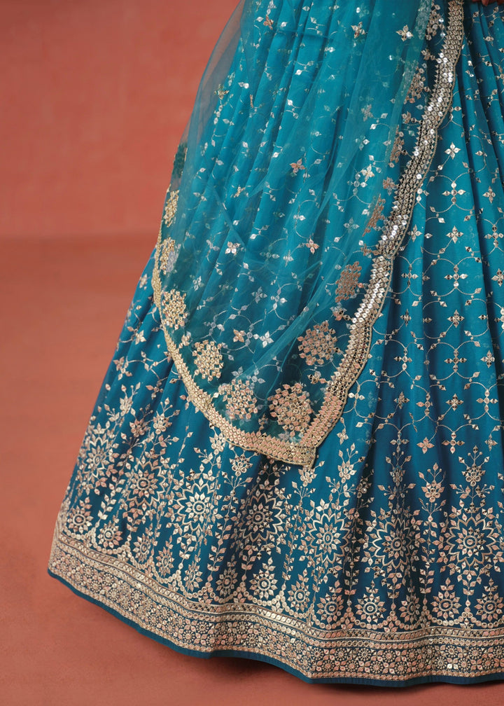 Rama Blue Georgette Lehenga Choli