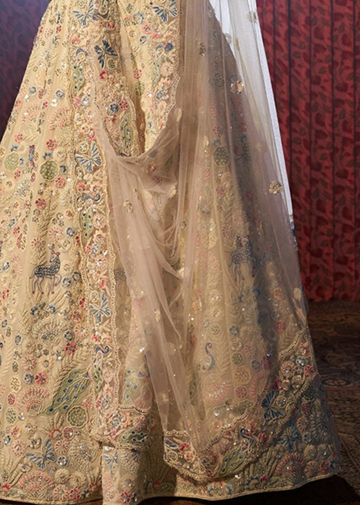 White Dori Sequins Thread work Georgette Lehenga