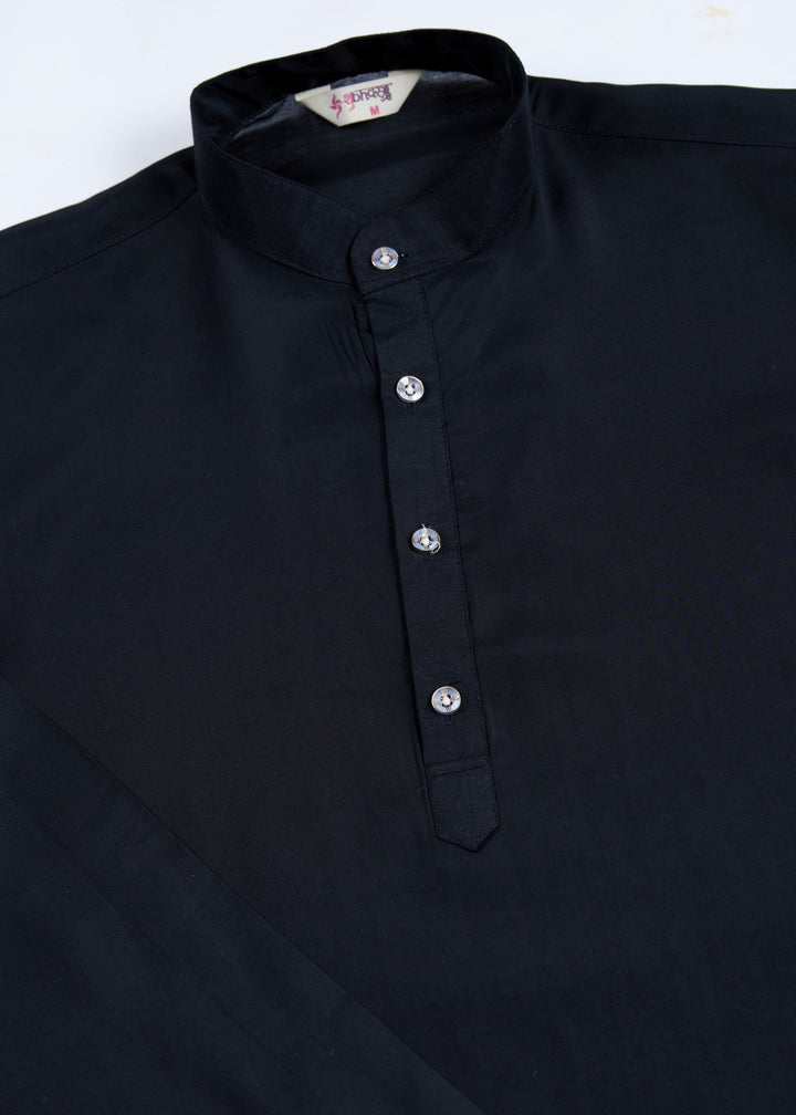 Black Mens Wear Koti Style with Kurta and Pajama