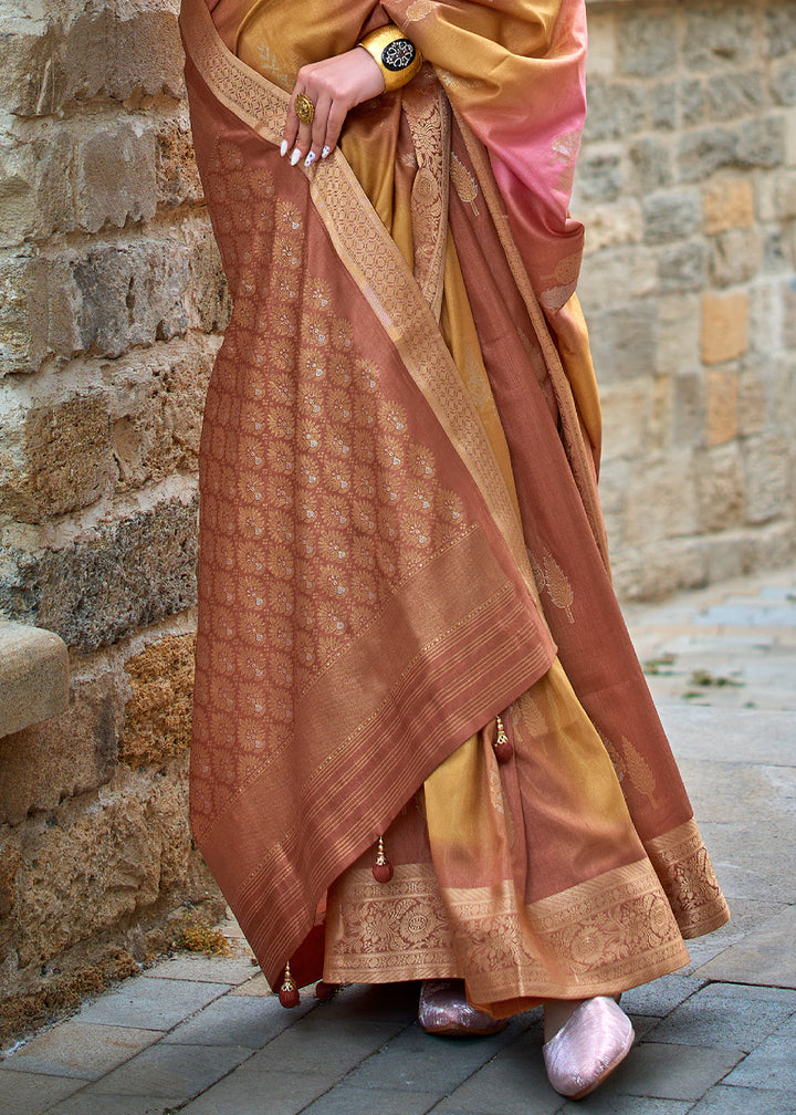 Shades Of Brown Viscose Silk Saree