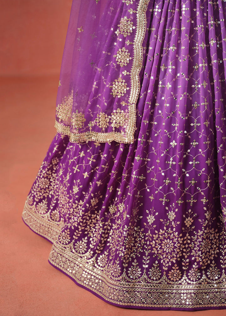 Purple Georgette Lehenga Choli