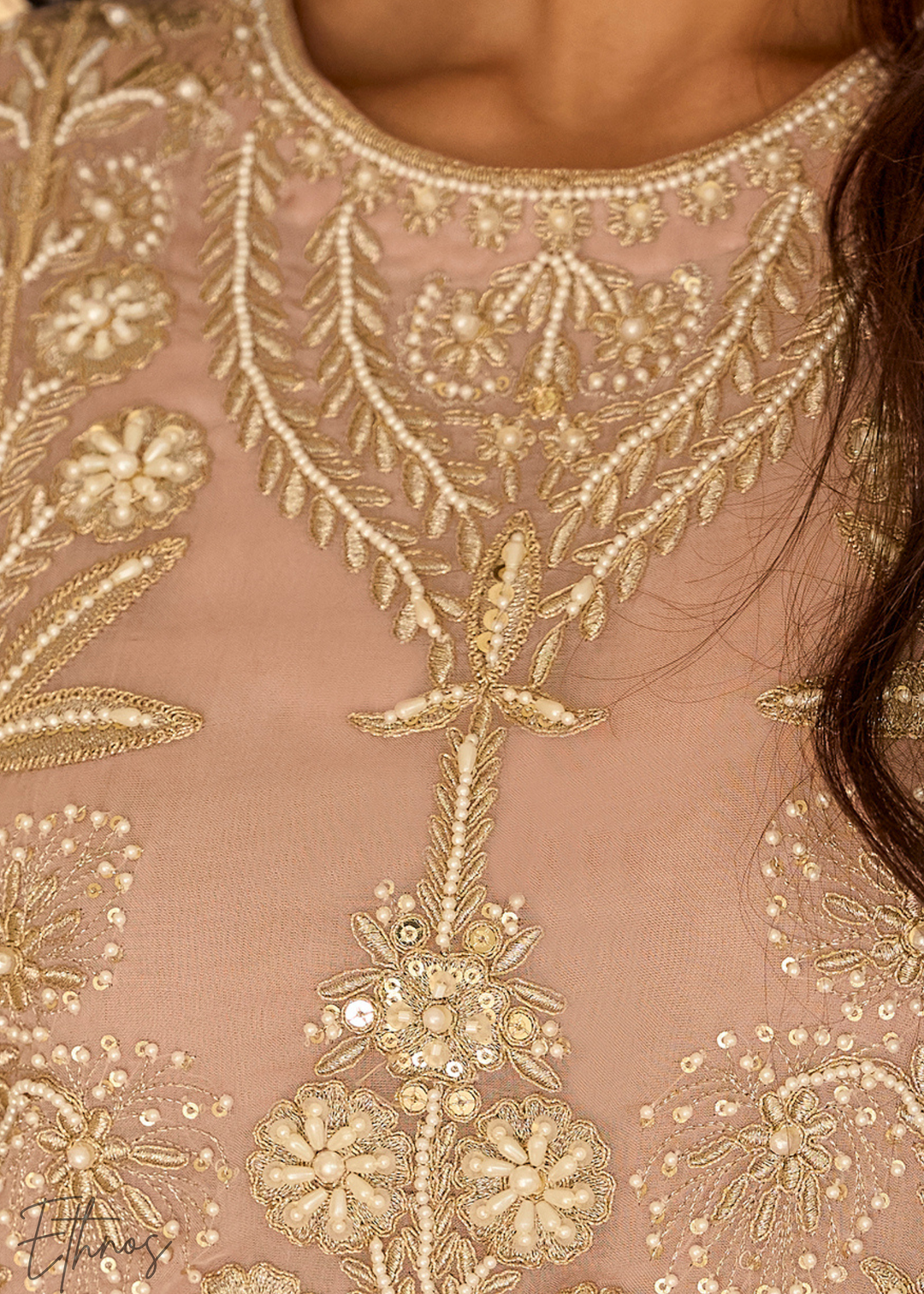 Dusty Pink Georgette Palazzo Salwar Suit